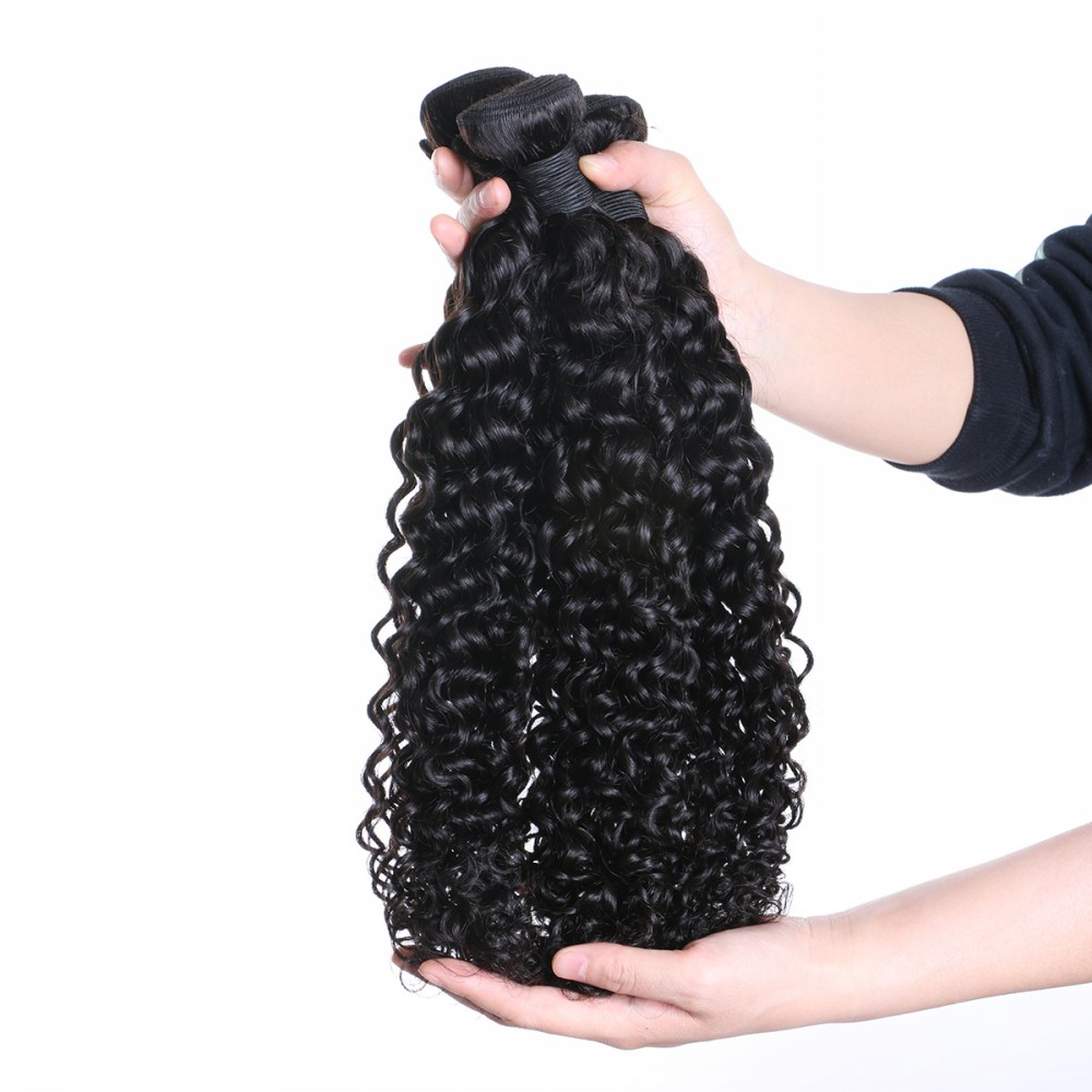 Natural raw virgin mink brazilian remy kinky curly human hair weave extension bundles weft YL235
